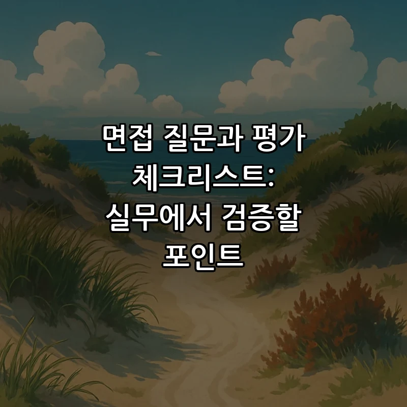 면접 질문과 평가 체크리스트: 실무에서 검증할 포인트