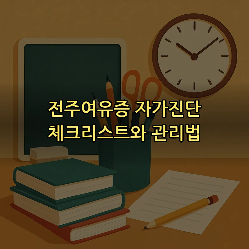 전주여유증 자가진단 체크리스트와 관리법
