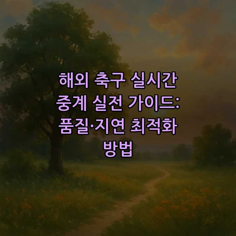 해외 축구 실시간 중계 실전 가이드: 품질·지연 최적화 방법