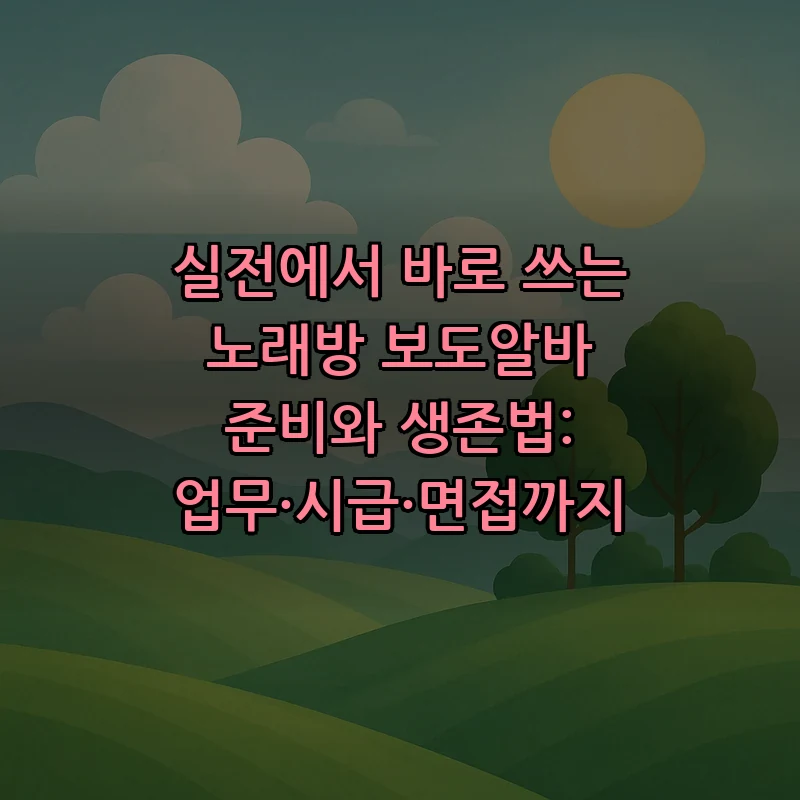 실전에서 바로 쓰는 노래방 보도알바 준비와 생존법: 업무·시급·면접까지 커버 이미지