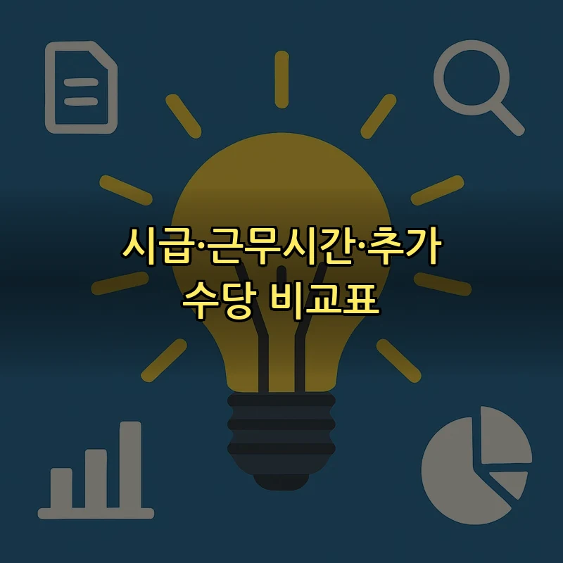 시급·근무시간·추가수당 비교표