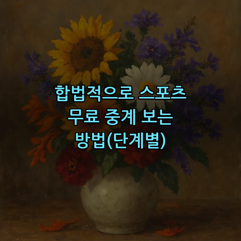 합법적으로 스포츠 무료 중계 보는 방법(단계별)