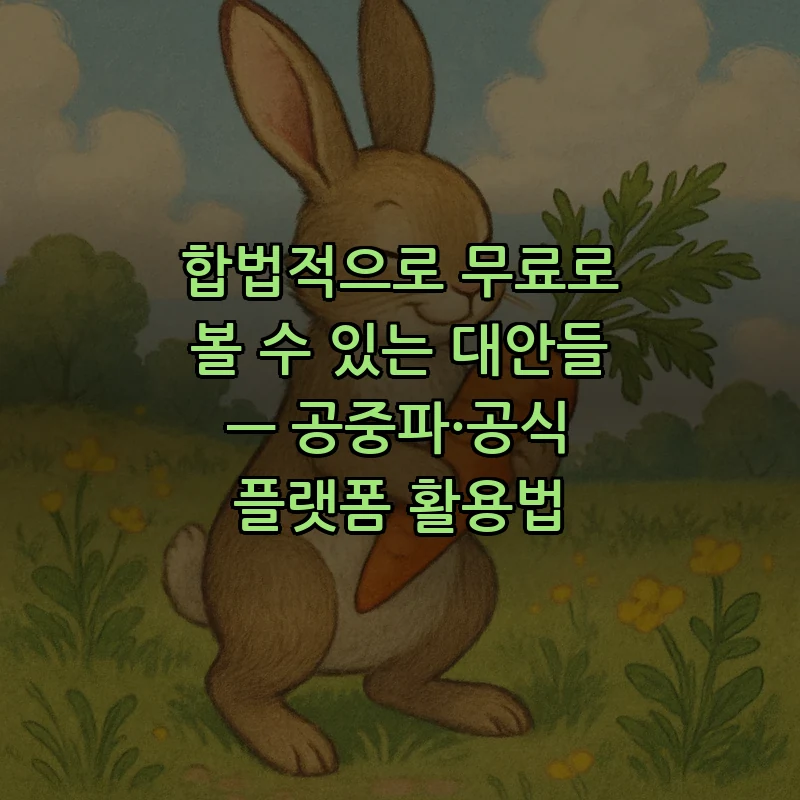 합법적으로 무료로 볼 수 있는 대안들 — 공중파·공식 플랫폼 활용법