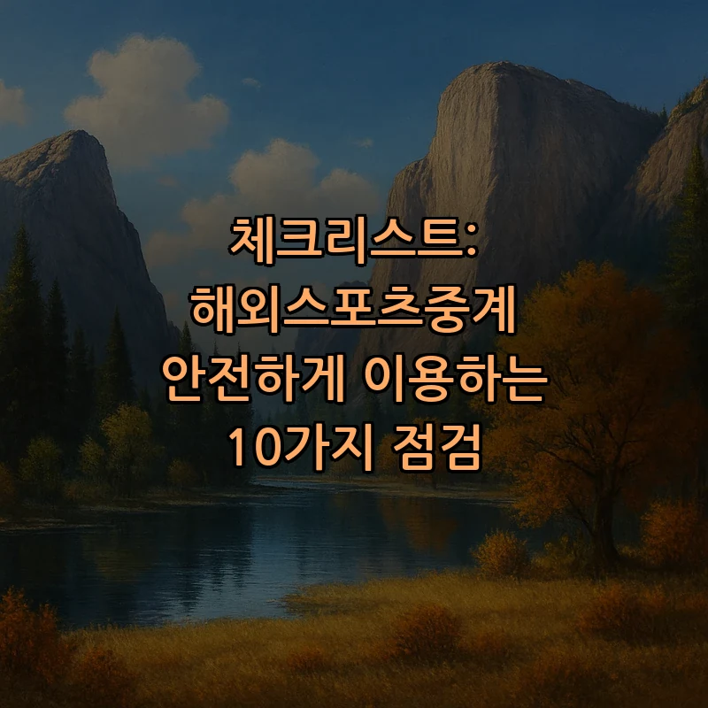체크리스트: 해외스포츠중계 안전하게 이용하는 10가지 점검