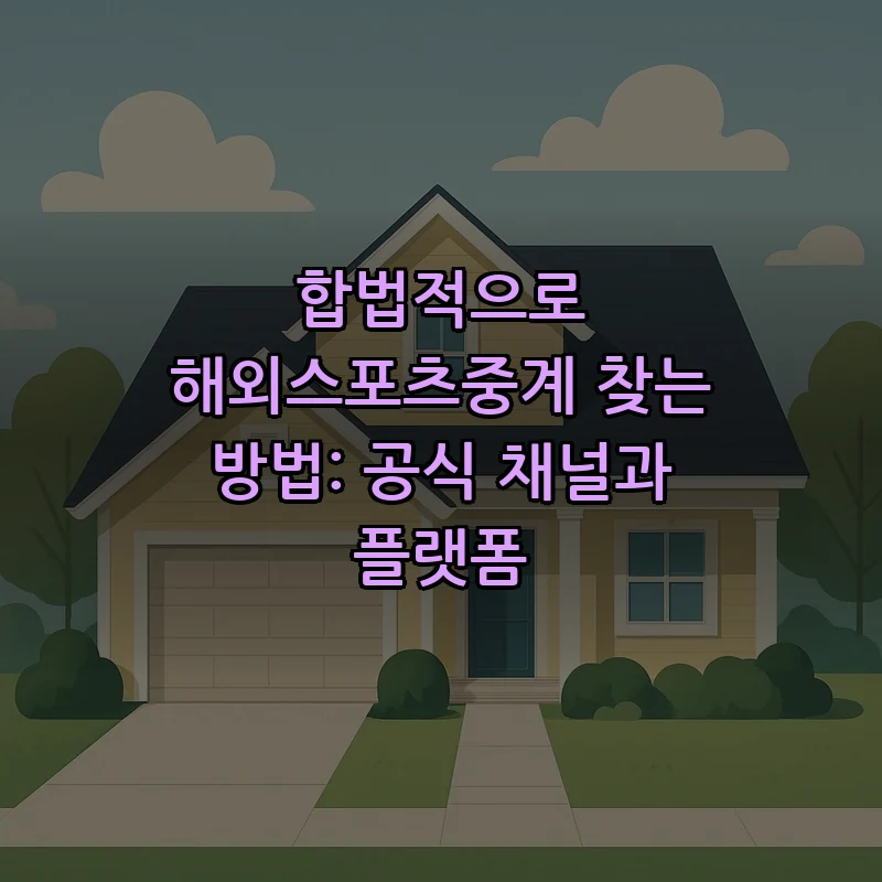 합법적으로 해외스포츠중계 찾는 방법: 공식 채널과 플랫폼