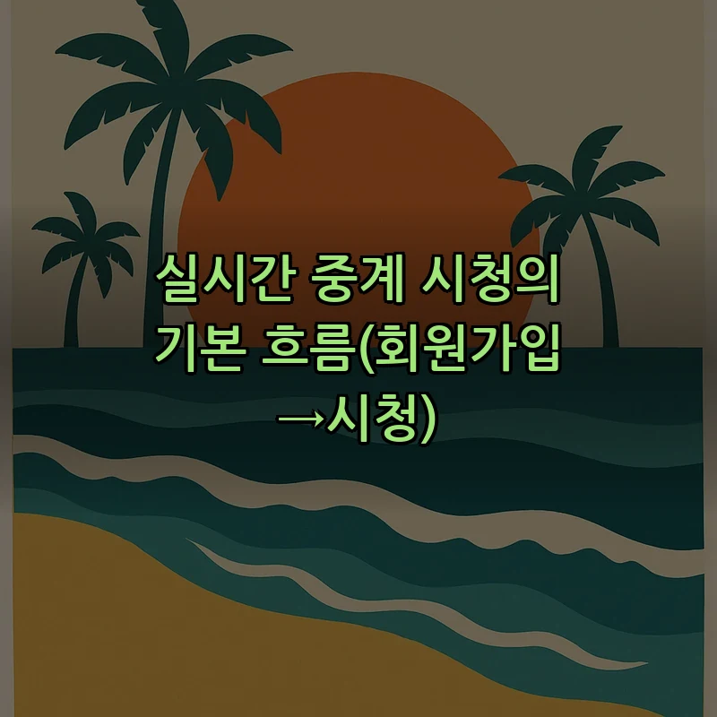 실시간 중계 시청의 기본 흐름(회원가입→시청)
