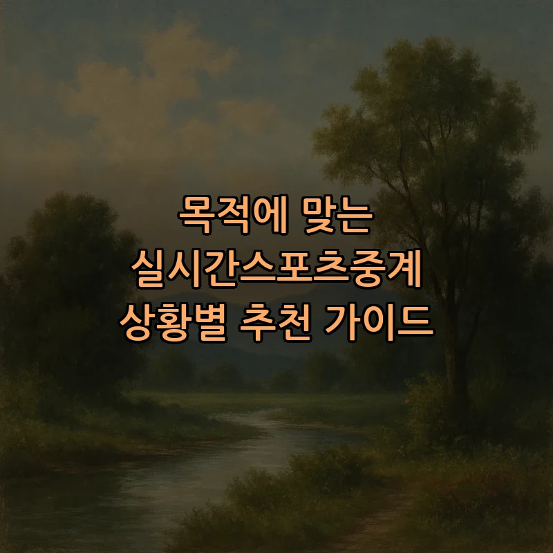 합법적으로 실시간스포츠중계 보는 법 안내