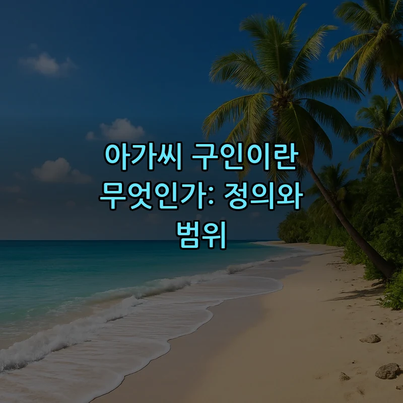 아가씨 구인이란 무엇인가: 정의와 범위