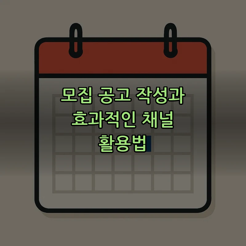 모집 공고 작성과 효과적인 채널 활용법