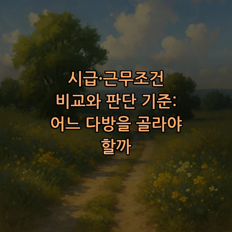 시급·근무조건 비교와 판단 기준: 어느 다방을 골라야 할까