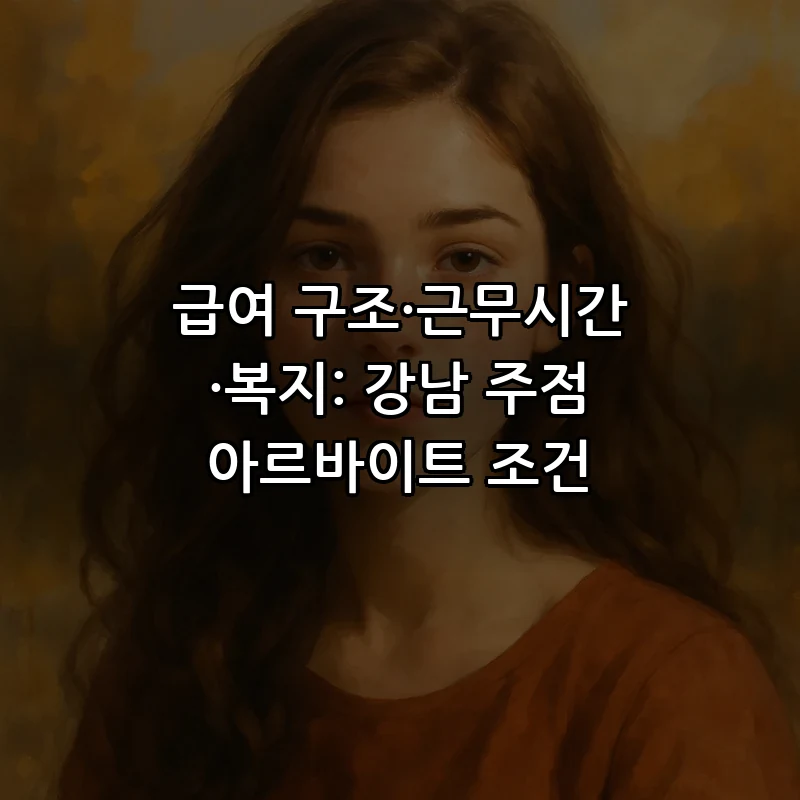 급여 구조·근무시간·복지: 강남 주점 아르바이트 조건
