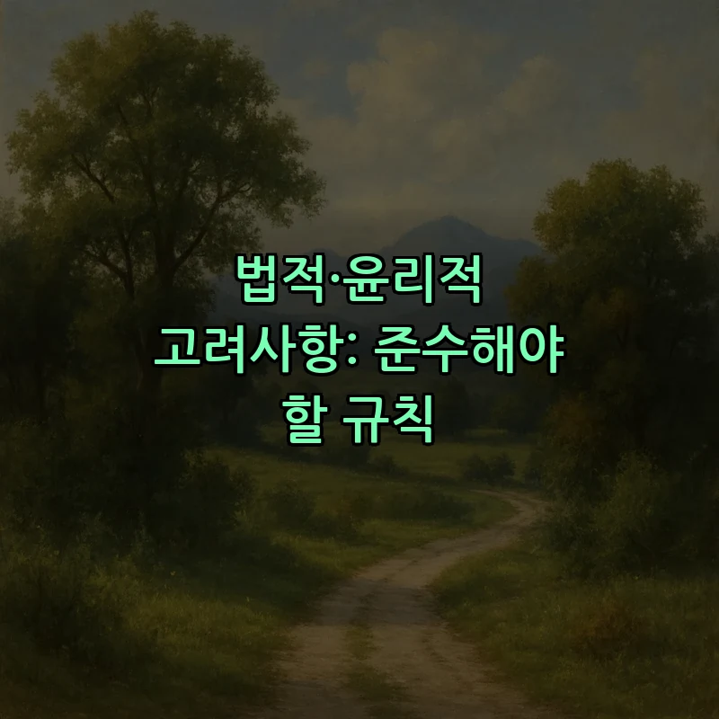 법적·윤리적 고려사항: 준수해야 할 규칙