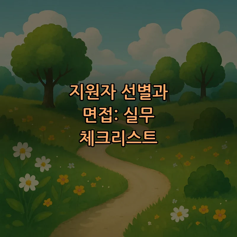 지원자 선별과 면접: 실무 체크리스트