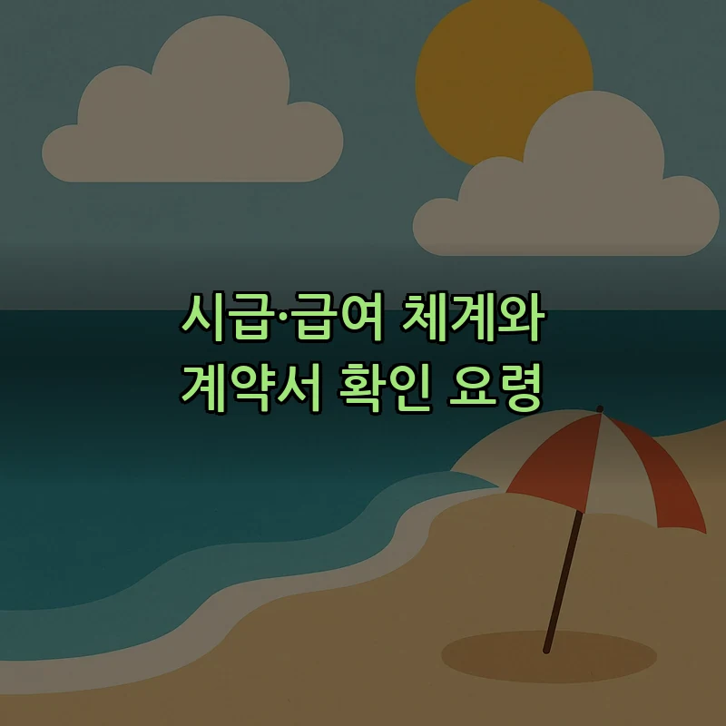 시급·급여 체계와 계약서 확인 요령