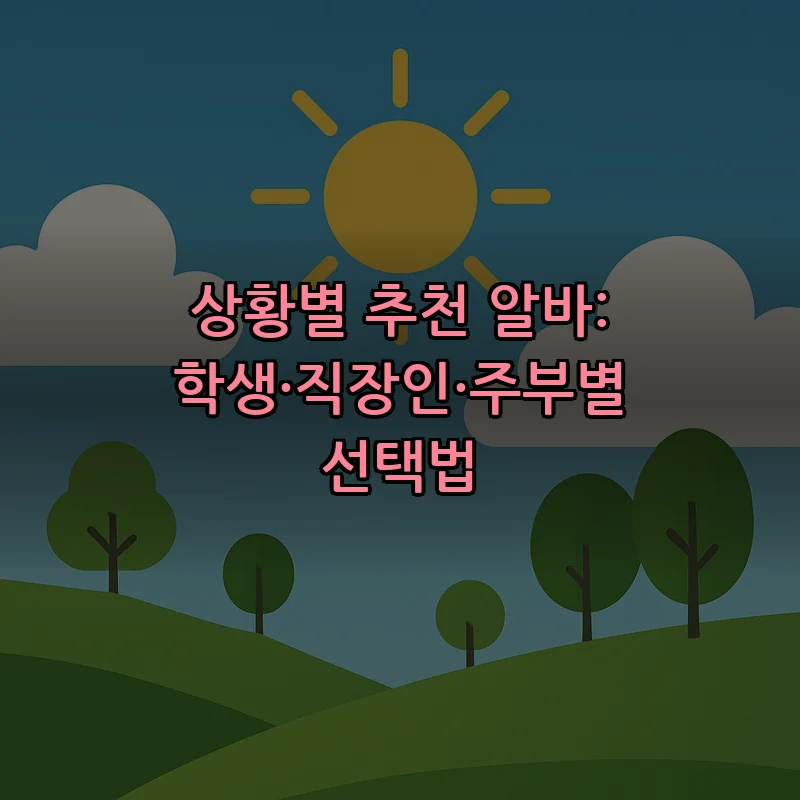 상황별 추천 알바: 학생·직장인·주부별 선택법