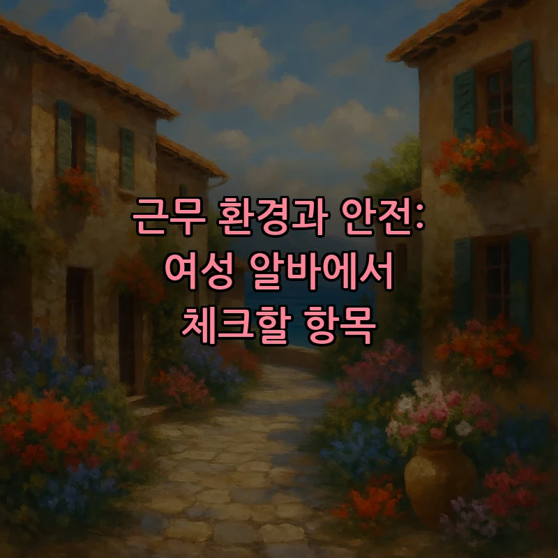 근무 환경과 안전: 여성 알바에서 체크할 항목
