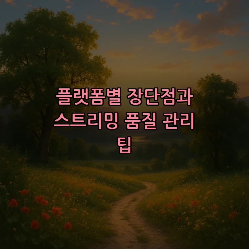 플랫폼별 장단점과 스트리밍 품질 관리 팁