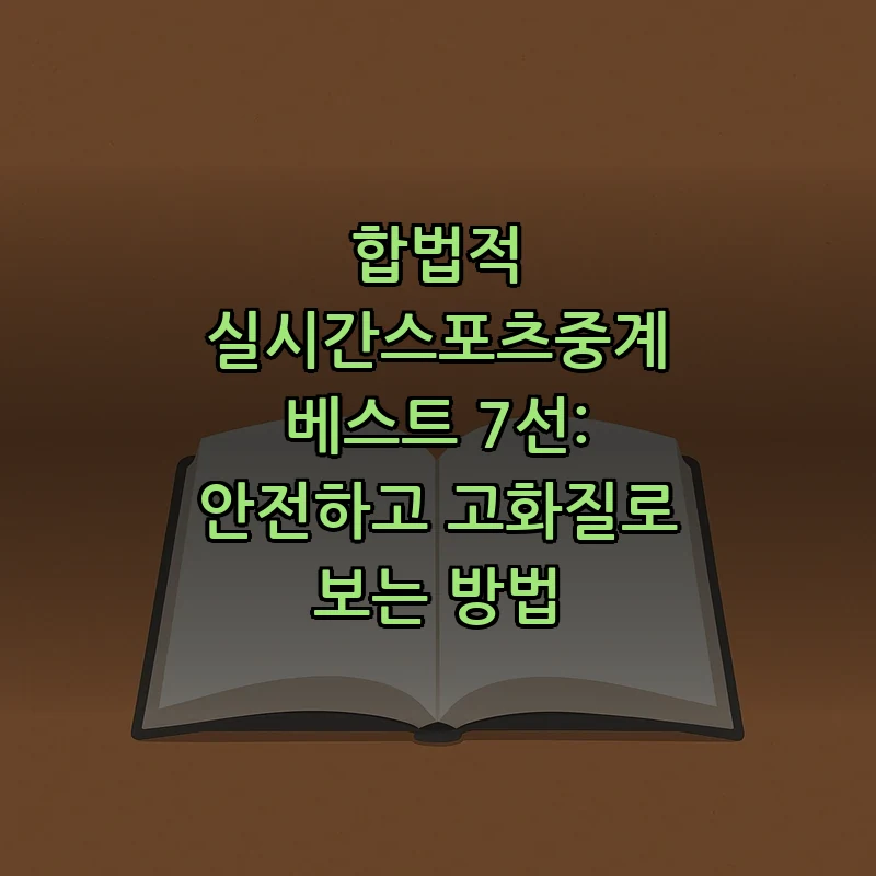 합법적 실시간스포츠중계 가이드: 베스트 7선