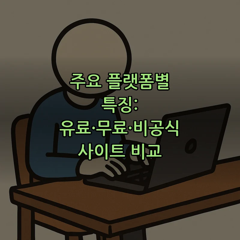 주요 플랫폼별 특징: 유료·무료·비공식 사이트 비교