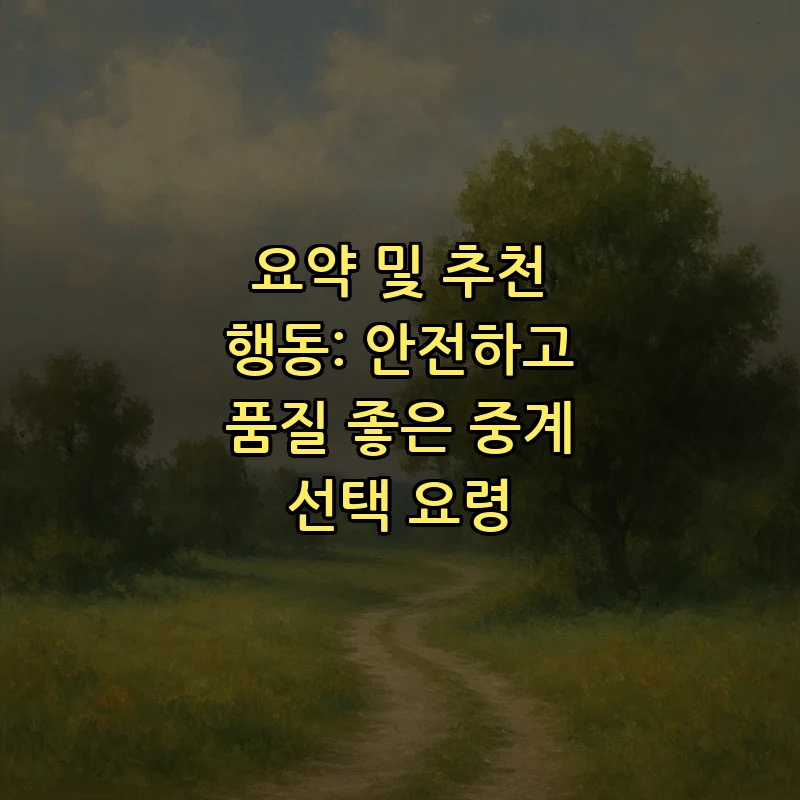 요약 및 추천 행동: 안전하고 품질 좋은 중계 선택 요령