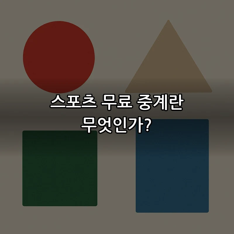 스포츠 무료 중계란 무엇인가?