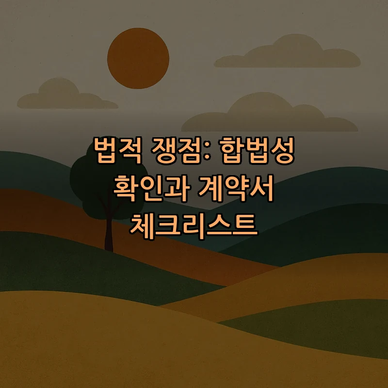 법적 쟁점: 합법성 확인과 계약서 체크리스트
