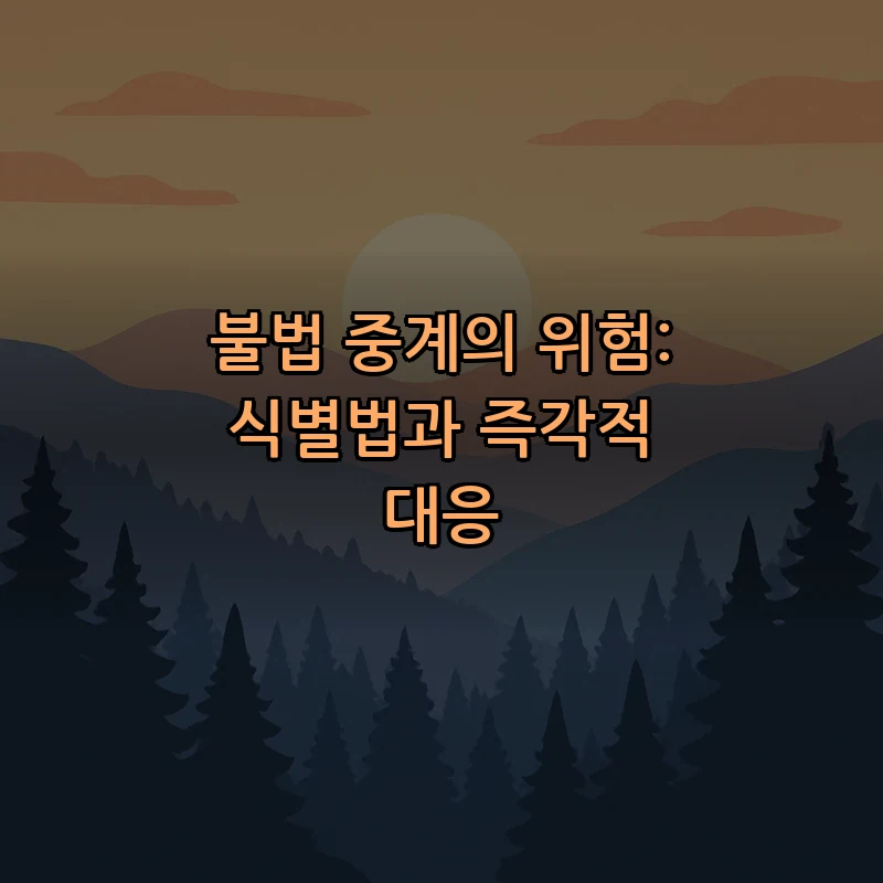 불법 중계의 위험: 식별법과 즉각적 대응
