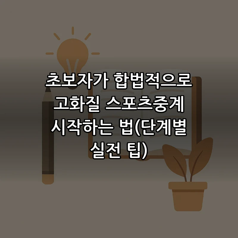 초보자를 위한 스포츠중계 시작 가이드 (2025)