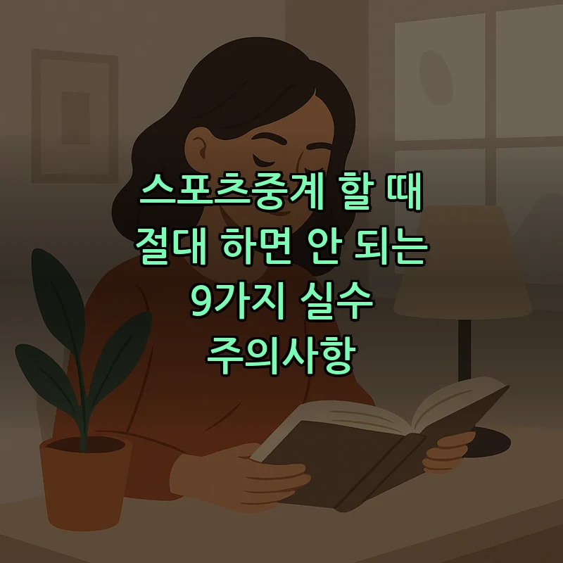 스포츠 중계 시 피해야 할 9가지 실수