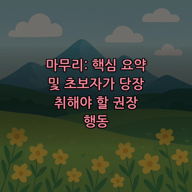 마무리: 핵심 요약 및 초보자가 당장 취해야 할 권장 행동