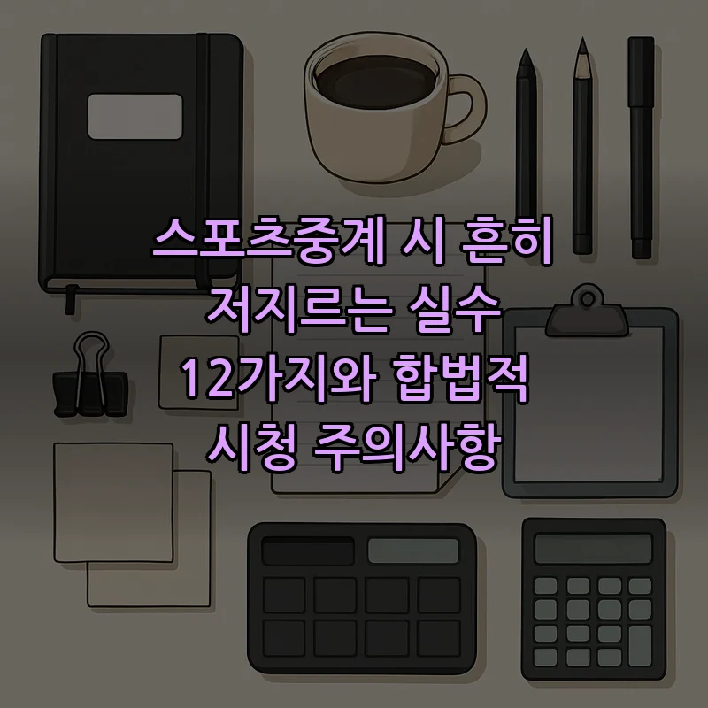 스포츠중계 방법: 합법적으로 보는 비결