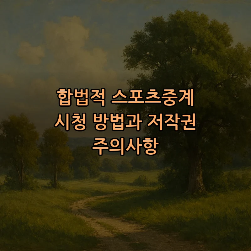합법적 스포츠중계 시청 방법과 저작권 주의사항