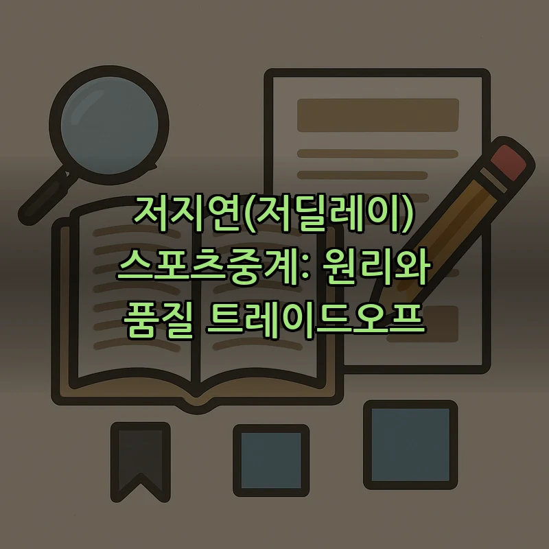 저지연(저딜레이) 스포츠중계: 원리와 품질 트레이드오프