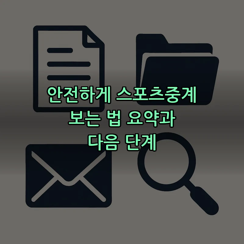 안전하게 스포츠중계 보는 법 요약과 다음 단계