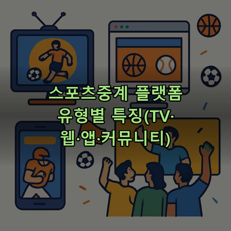 스포츠중계 플랫폼 유형별 특징(TV·웹·앱·커뮤니티)