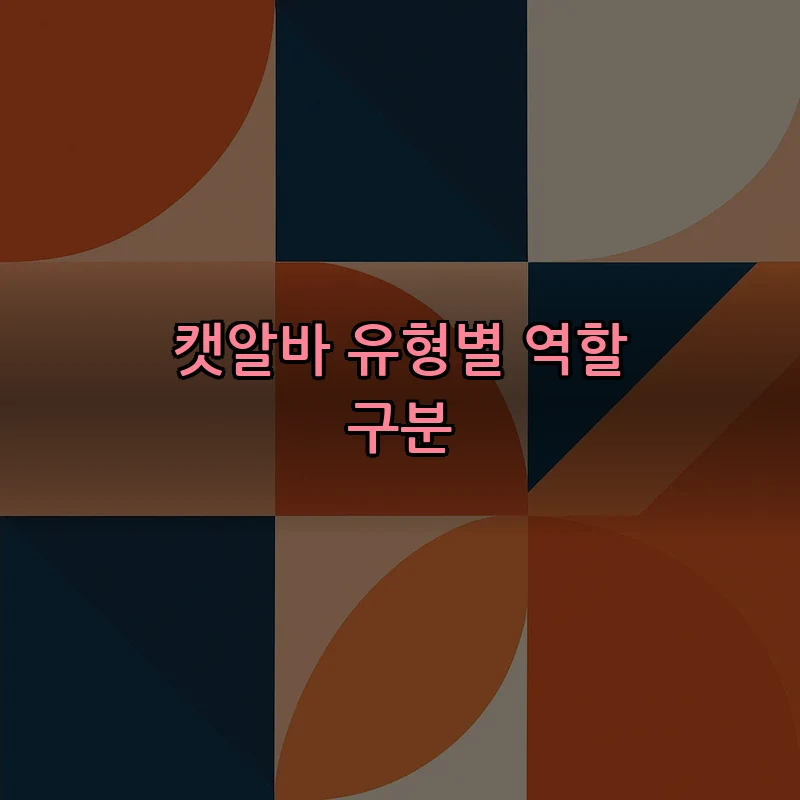 캣알바 유형별 역할 구분