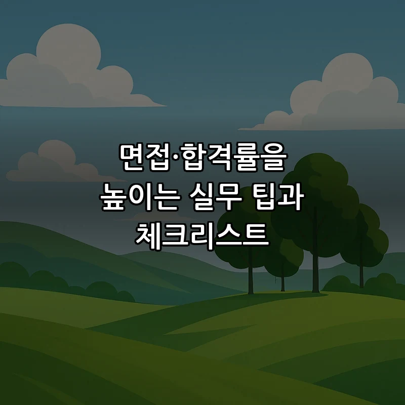 면접·합격률을 높이는 실무 팁과 체크리스트