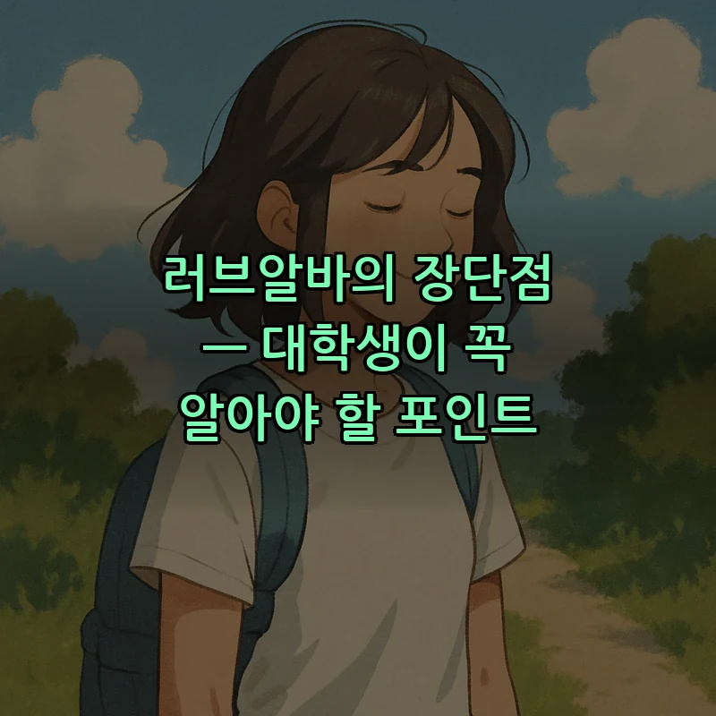 러브알바의 장단점 — 대학생이 꼭 알아야 할 포인트