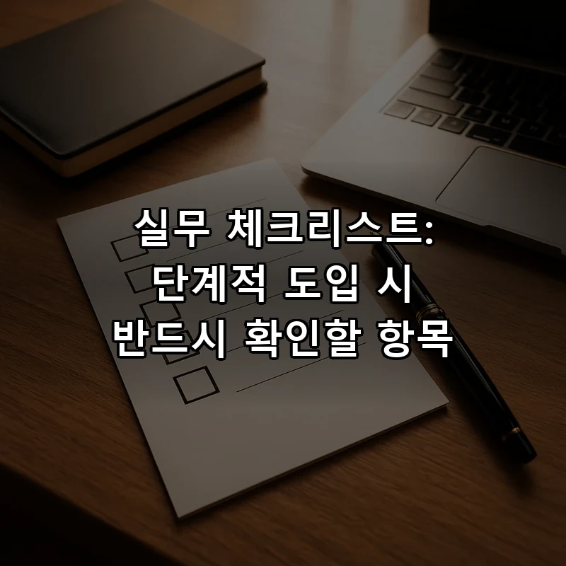 실무 체크리스트: 단계적 도입 시 반드시 확인할 항목