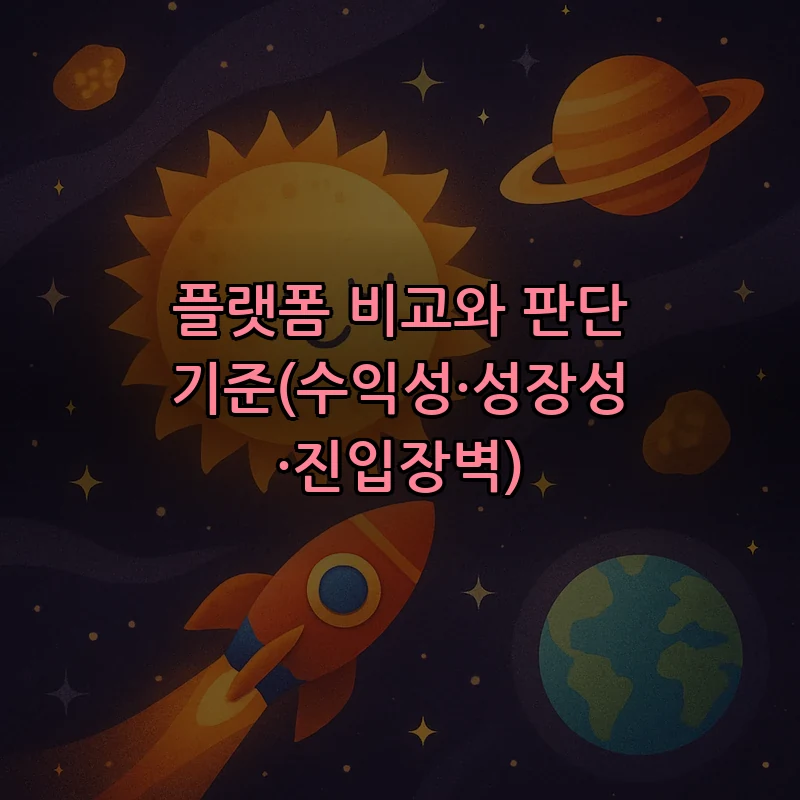 플랫폼 비교와 판단 기준(수익성·성장성·진입장벽)