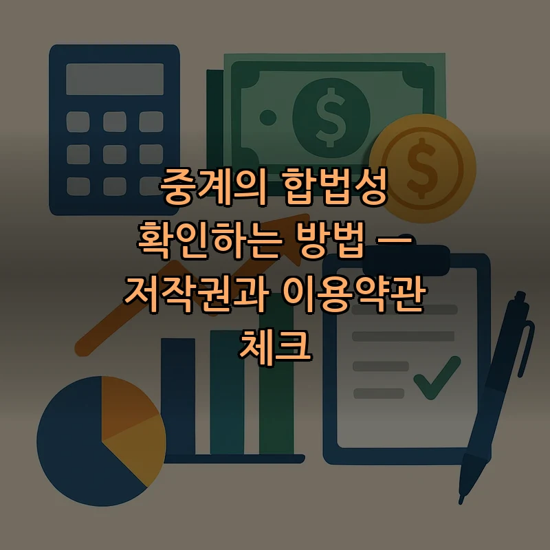 중계의 합법성 확인하는 방법 — 저작권과 이용약관 체크