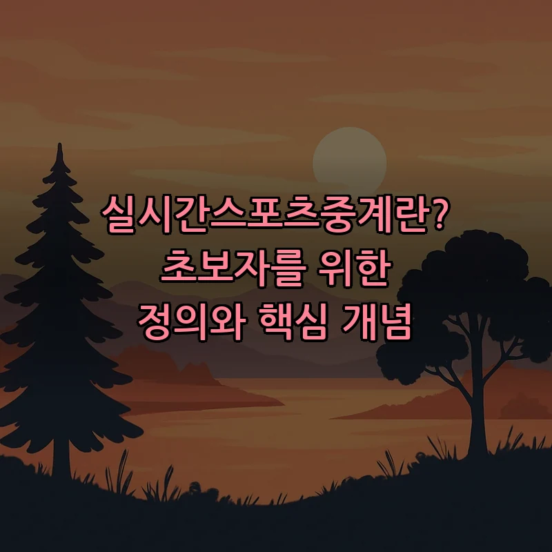 실시간스포츠중계란? 초보자를 위한 정의와 핵심 개념