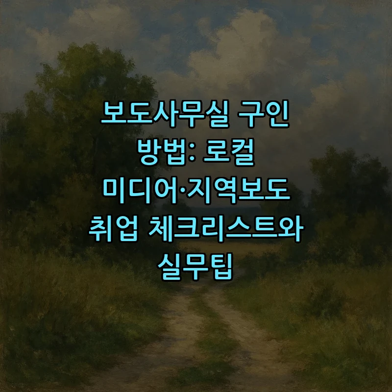 보도사무실 구인 방법: 로컬 미디어·지역보도 취업 체크리스트와 실무팁 커버 이미지