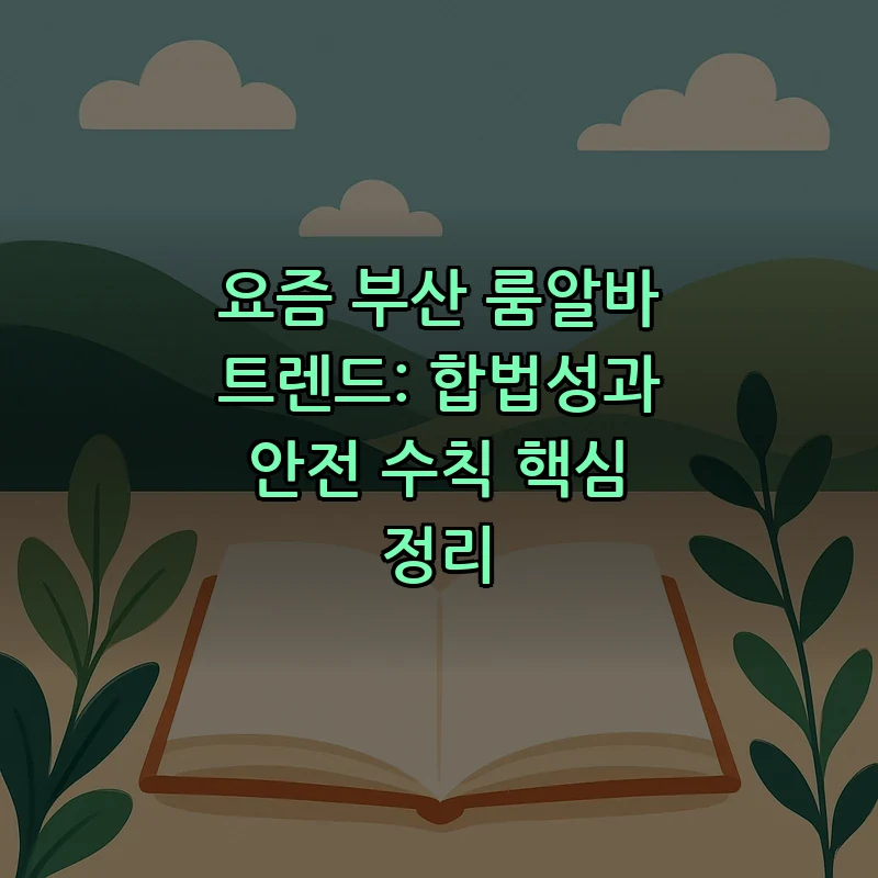 요즘 부산 룸알바 트렌드: 합법성과 안전 수칙 핵심 정리 커버 이미지
