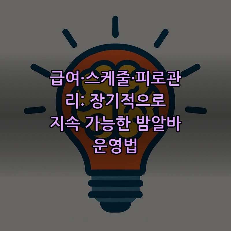 급여·스케줄·피로관리: 장기적으로 지속 가능한 밤알바 운영법