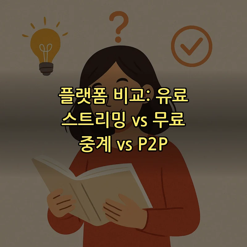 플랫폼 비교: 유료 스트리밍 vs 무료 중계 vs P2P