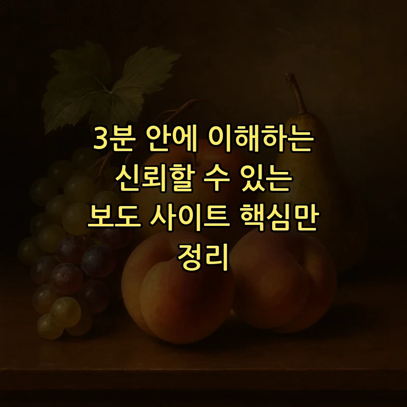 신뢰할 수 있는 보도 사이트 체크리스트