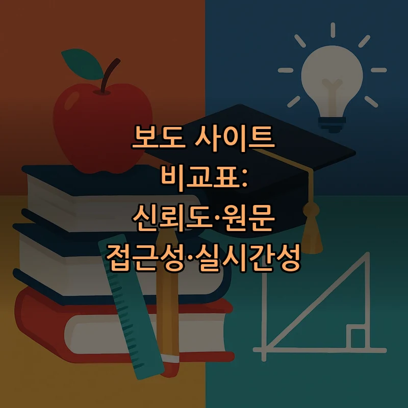 보도 사이트 비교표: 신뢰도·원문 접근성·실시간성