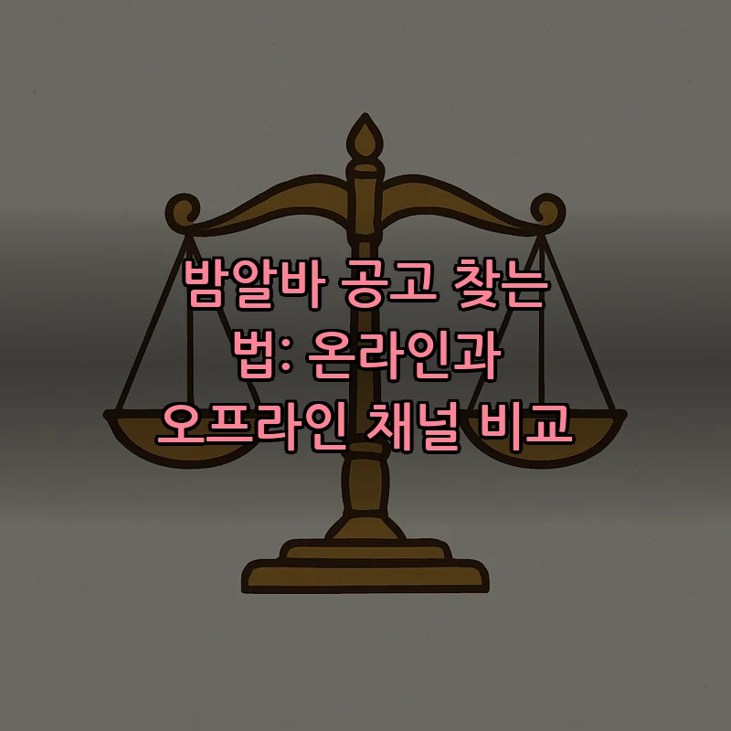 밤알바 공고 찾는 법: 온라인과 오프라인 채널 비교