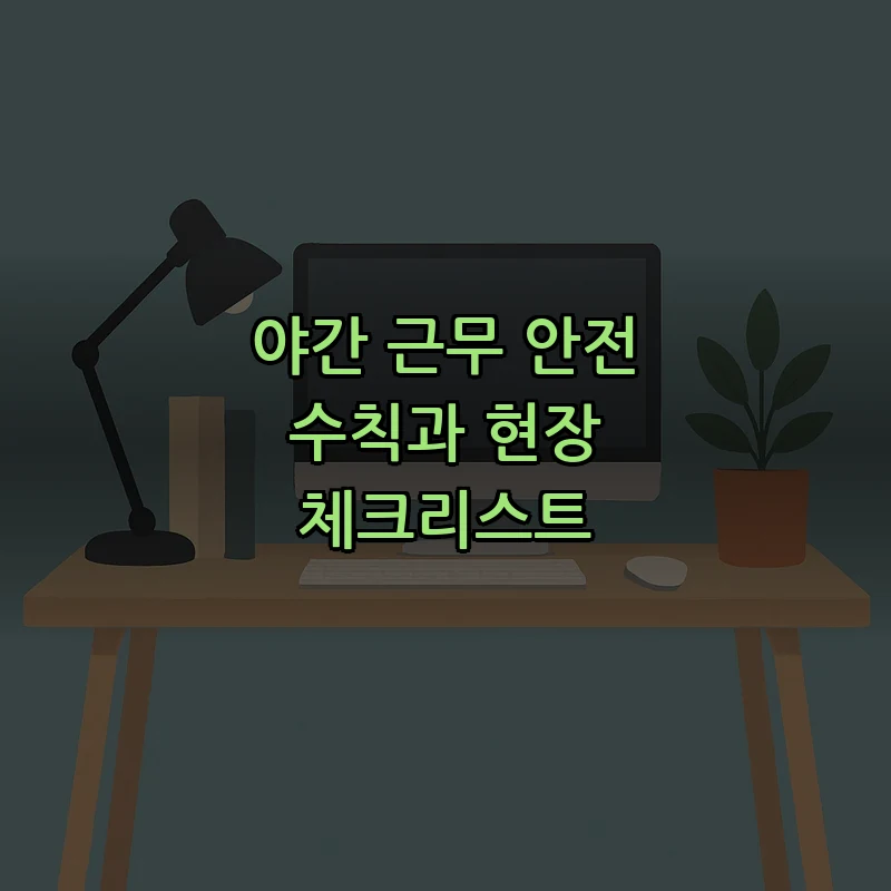 야간 근무 안전 수칙과 현장 체크리스트
